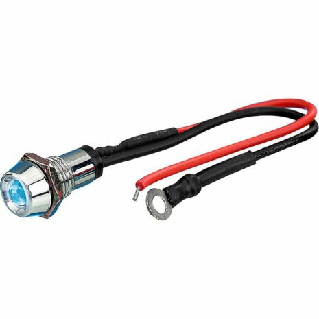 FOLIATEC LED Einbaukontrollleuchte M8 chrom/blau