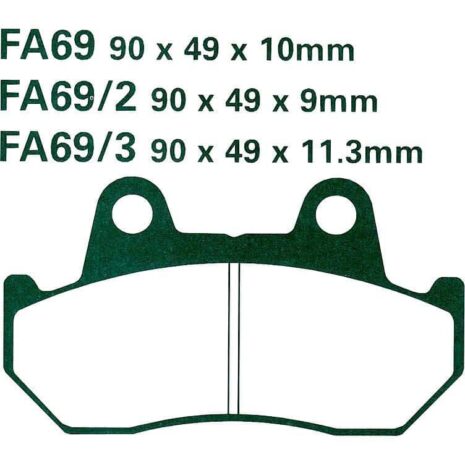 Hi-Q Bremsbeläge organisch FA069  90x49x10mm