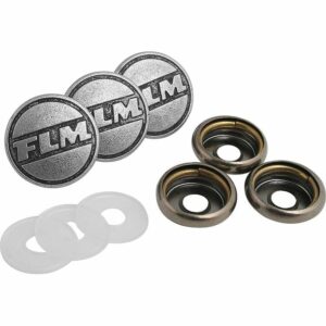 FLM 3x FLM Oberknopf Metall matt-silber 16 mm