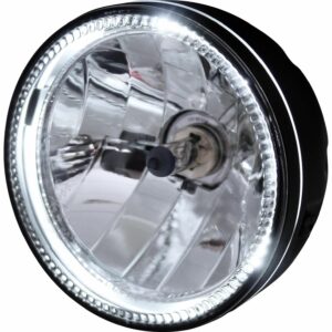 Highsider H4 Hauptscheinwerfer Ø145mm mit LED Skyline schwarz seitlich