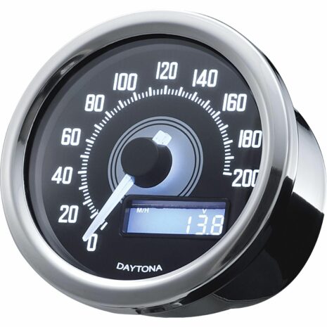 Daytona Tacho Velona Ø60mm weiß bis 200 Km/h chrom