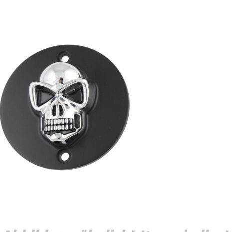 Custom Chrome Europe Skull Zündungsdeckel für Harley TC schwarz/gold