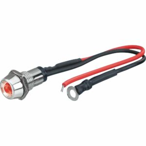 FOLIATEC LED Einbaukontrollleuchte M8 chrom/rot