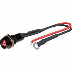 FOLIATEC LED Einbaukontrollleuchte M8 schwarz/rot