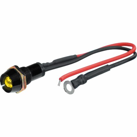 FOLIATEC LED Einbaukontrollleuchte M8 schwarz/gelb