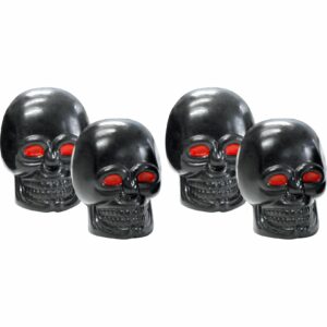 FOLIATEC Reifen-Ventilkappen Skull schwarz mit roten Augen 4er Pack