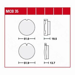 TRW Lucas Bremsbeläge organisch MCB35  51