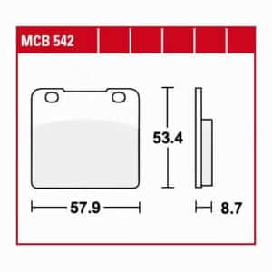 TRW Lucas Bremsbeläge organisch MCB542  57