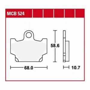 TRW Lucas Bremsbeläge organisch MCB524  68x58