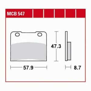 TRW Lucas Bremsbeläge organisch MCB547  57