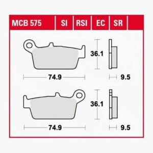 TRW Lucas Bremsbeläge Sintermetall Offroad MCB575SI 74