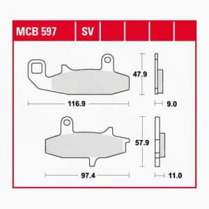 TRW Lucas Bremsbeläge organisch MCB597  116