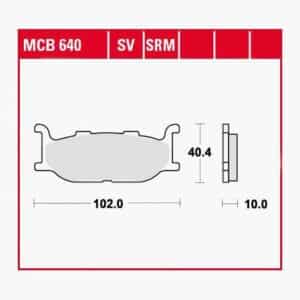 TRW Lucas Bremsbeläge organisch MCB640  102x40