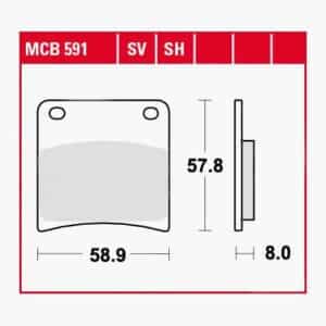 TRW Lucas Bremsbeläge organisch MCB591  58