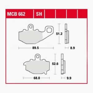 TRW Lucas Bremsbeläge organisch MCB662  89