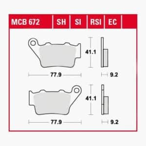 TRW Lucas Bremsbeläge organisch MCB672  77