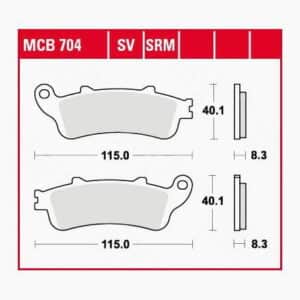 TRW Lucas Bremsbeläge organisch MCB704  115x40