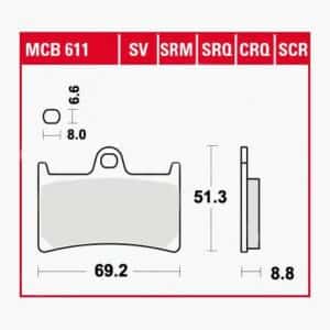 TRW Lucas Bremsbeläge organisch MCB611  69