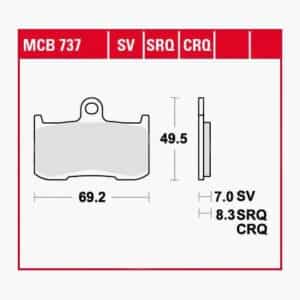 TRW Lucas Bremsbeläge organisch MCB737  69