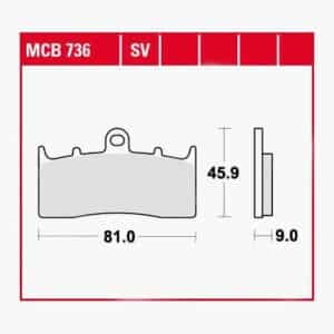 TRW Lucas Bremsbeläge organisch MCB736  81x45