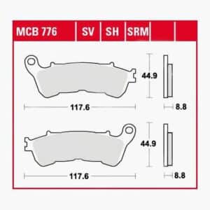 TRW Lucas Bremsbeläge organisch MCB776  117