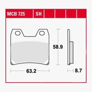 TRW Lucas Bremsbeläge organisch MCB725  63