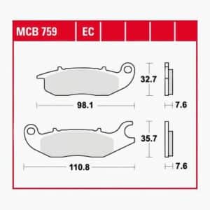 TRW Lucas Bremsbeläge organisch ECO MCB759EC 98