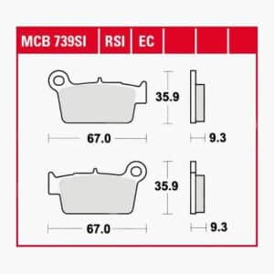 TRW Lucas Bremsbeläge organisch ECO MCB739EC 67x35