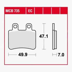 TRW Lucas Bremsbeläge organisch ECO MCB735EC 49