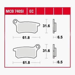 TRW Lucas Bremsbeläge organisch ECO MCB740EC 61