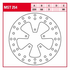 TRW Lucas Bremsscheibe Street starr MST254 220/58/80/3mm