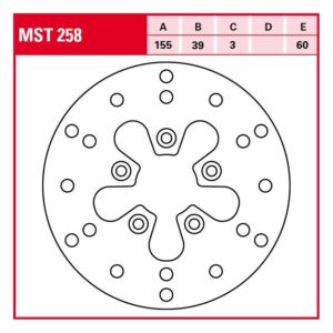 TRW Lucas Bremsscheibe Street starr MST258 155/39/60/3mm