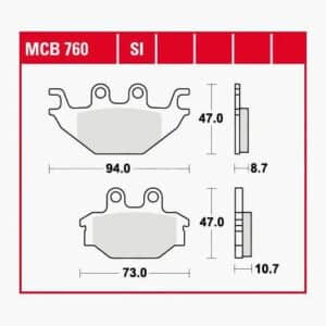 TRW Lucas Bremsbeläge Sintermetall Offroad MCB760SI 94/73x47x8