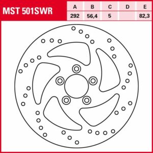 TRW Lucas Bremsscheibe Street starr MST501SWR 292/56