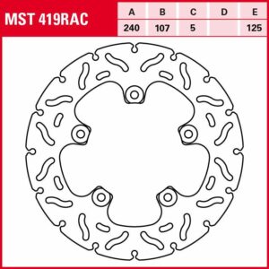 TRW Lucas Bremsscheibe RAC starr MST419RAC 240/107/125/5mm