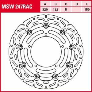 TRW Lucas Bremsscheibe RAC schwimmend MSW247RAC 320/132/150/5mm