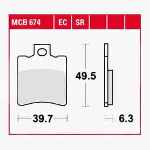 TRW Lucas Bremsbeläge organisch MCB674 39