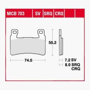 TRW Lucas Bremsbeläge organisch MCB703 74