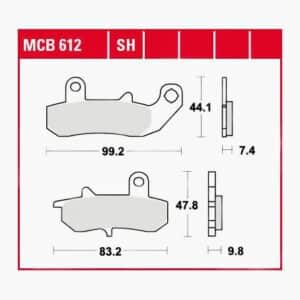 TRW Lucas Bremsbeläge Sintermetall Street MCB612SH 99