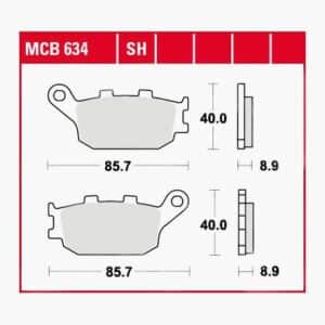 TRW Lucas Bremsbeläge Sintermetall Street MCB634SH 85