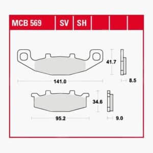 TRW Lucas Bremsbeläge Sintermetall Street MCB569SV 141/95