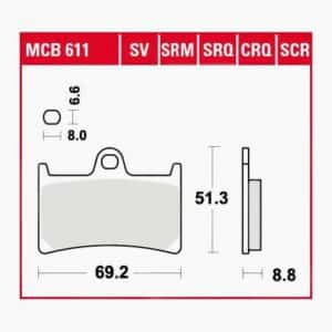 TRW Lucas Bremsbeläge Sintermetall MCB611SRT 69