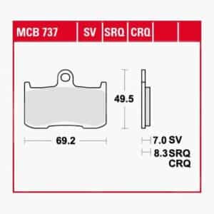 TRW Lucas Bremsbeläge Sintermetall MCB737SRT 69