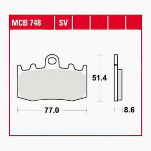 TRW Lucas Bremsbeläge Sintermetall Street MCB748SV 77x51