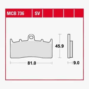 TRW Lucas Bremsbeläge Sintermetall MCB736SRT 81x45