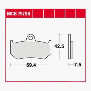 TRW Lucas Bremsbeläge Sintermetall Street MCB797SH 69