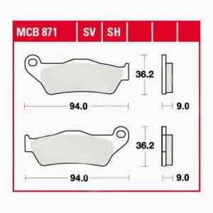 TRW Lucas Bremsbeläge Sintermetall Street MCB871SH 94x36