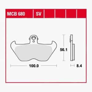 TRW Lucas Bremsbeläge Sintermetall Street MCB680SV 100x56