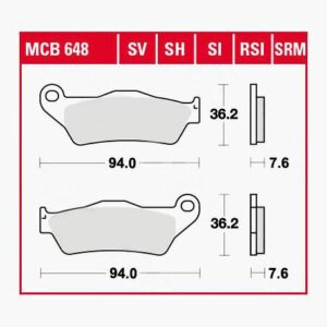 TRW Lucas Bremsbeläge Sintermetall Street MCB648SV 94x36