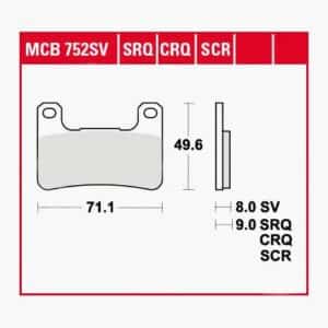 TRW Lucas Bremsbeläge Sintermetall MCB752SRT 71